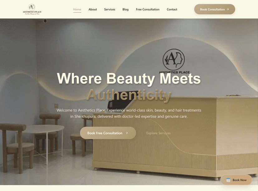 The Aesthetics Place — Full‑Stack Clinic Platform