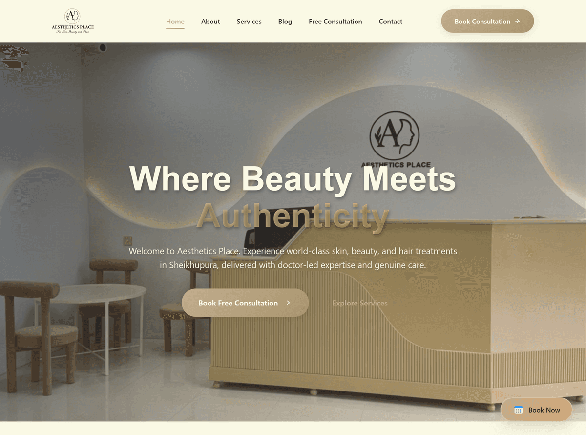 The Aesthetics Place — Full‑Stack Clinic Platform